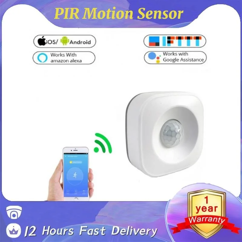 

Tuya WIFI PIR Motion Sensor 2.4GHz Smartphone Remote Control Google Home IFTTT Voice Assistant Work Independently For Smart Home