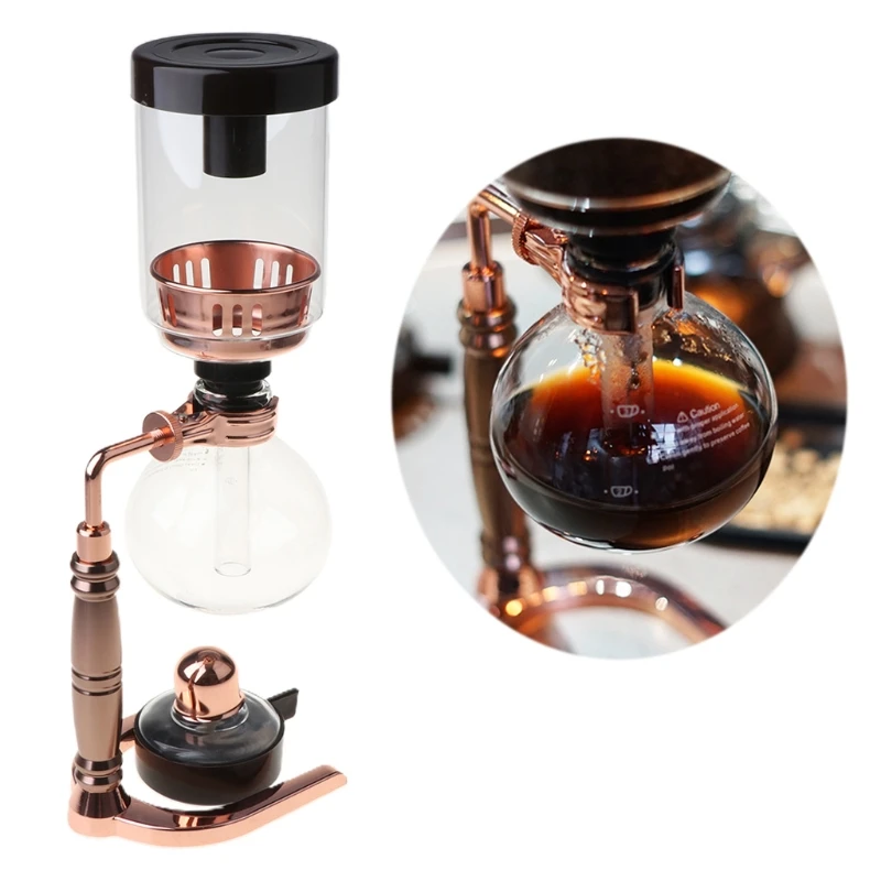 Japanese Style Siphon Coffee Maker Tea Siphon Pot Vacuum Coffeemaker Glass Type Coffee Machine Filter 3Cups N17 20 Dropshipping enlarge