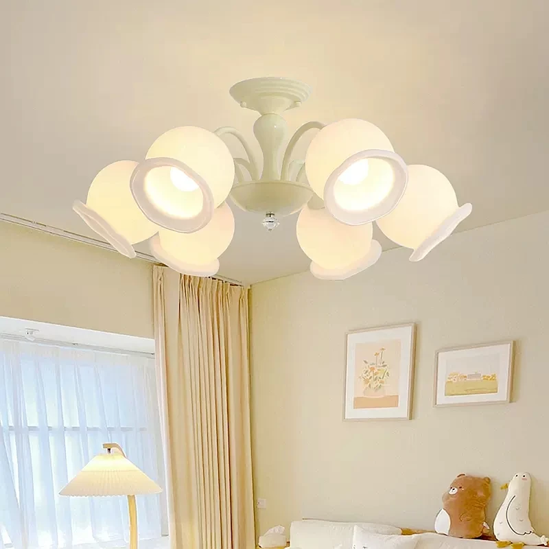 

Cream wind bedroom ceiling lamp living room warm countryside lily of the valley children princess room romantic medieval french