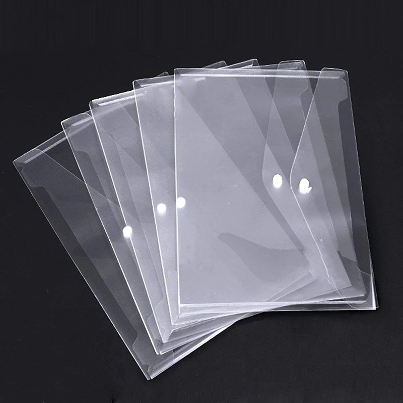 

Poly Envelope Folder With Snap Button Closure, Premium Quality Clear Plastic Envelopes,30 Pcs Waterproof Transparent Project Env