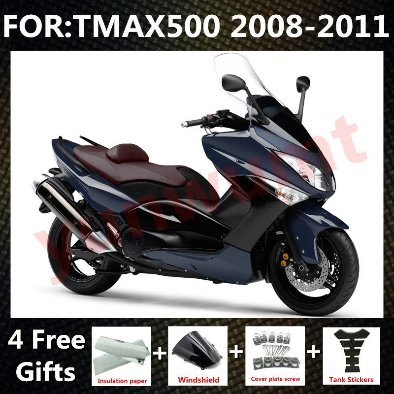 

NEW ABS Motorcycle full fairings kit fit For TMAX500 XP500 TMAX T-MAX 500 2008 2009 2010 2011 full Fairing kits set black blue