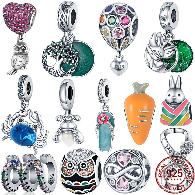 

Silver Color Love Pendants Owl&Beach Shoes Fits Original 925 Pandora Bracelet and Bangle Making Fashionable Female DIY Charms