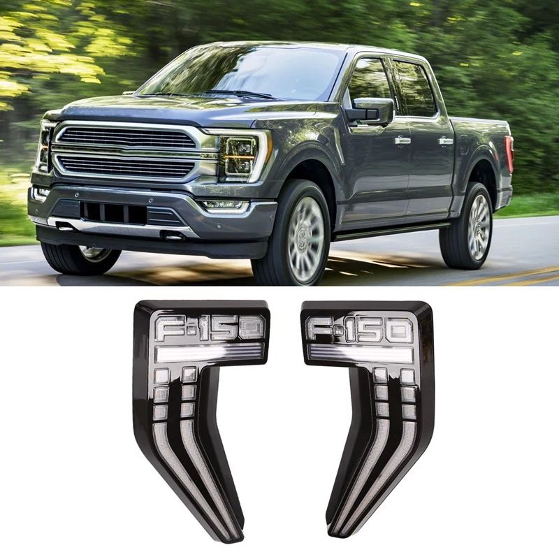 

Car Dynamic LED Front Fender Side Marker Light Assembly Daytime Running Light For Ford F-150 2021