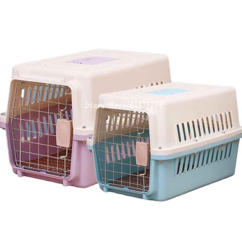 Simple and modern pet air box cat cage large and small dog car air box portable cat checked travel special pet box