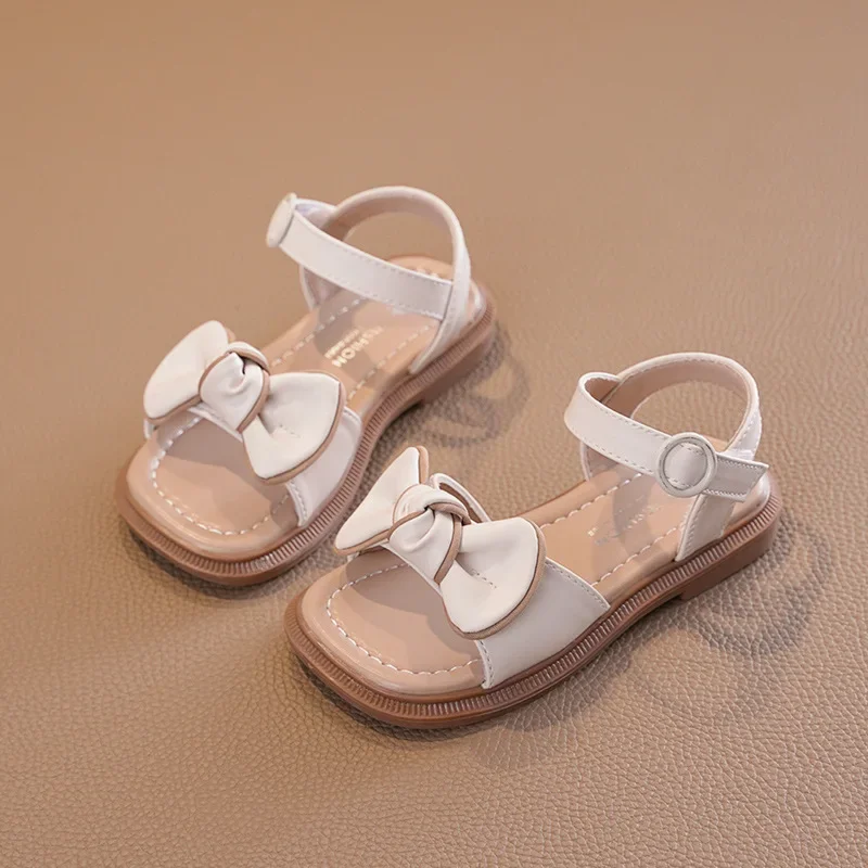 23-36 модная обувь принцессы с бантом для девочек сандалии модельных туфель