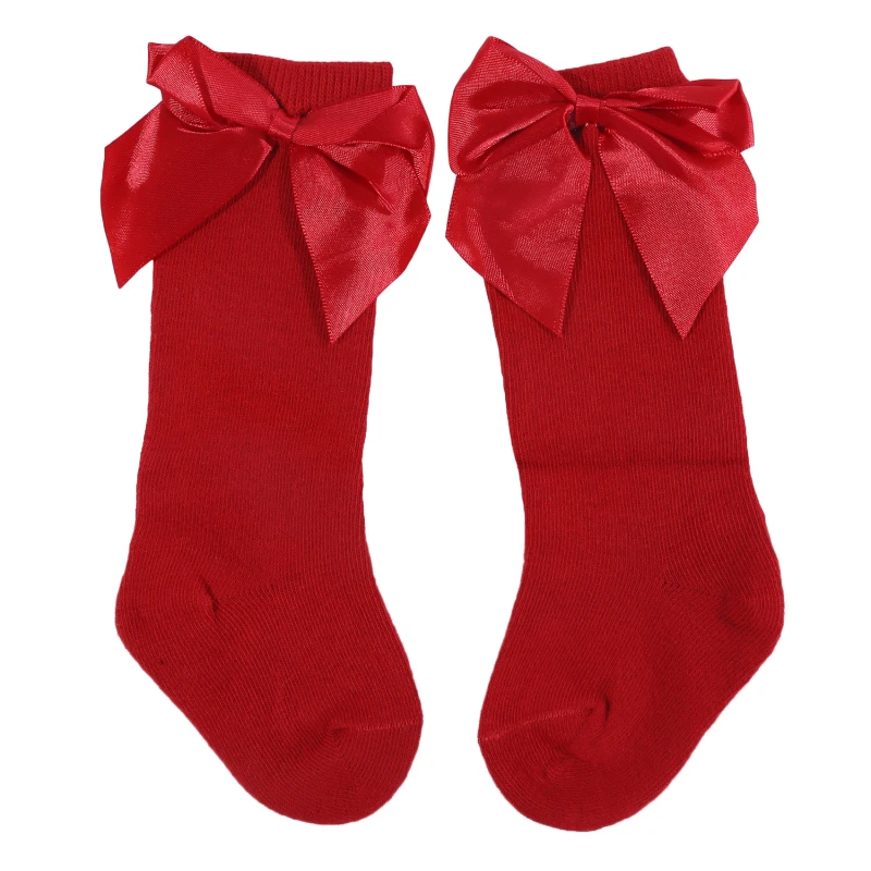

Baby Girls Socks Autumn Toddler Big Bow Knee High Long Soft Socks Kids Christmas Sock Cotton Red Newborn Socken For 0-5 Years