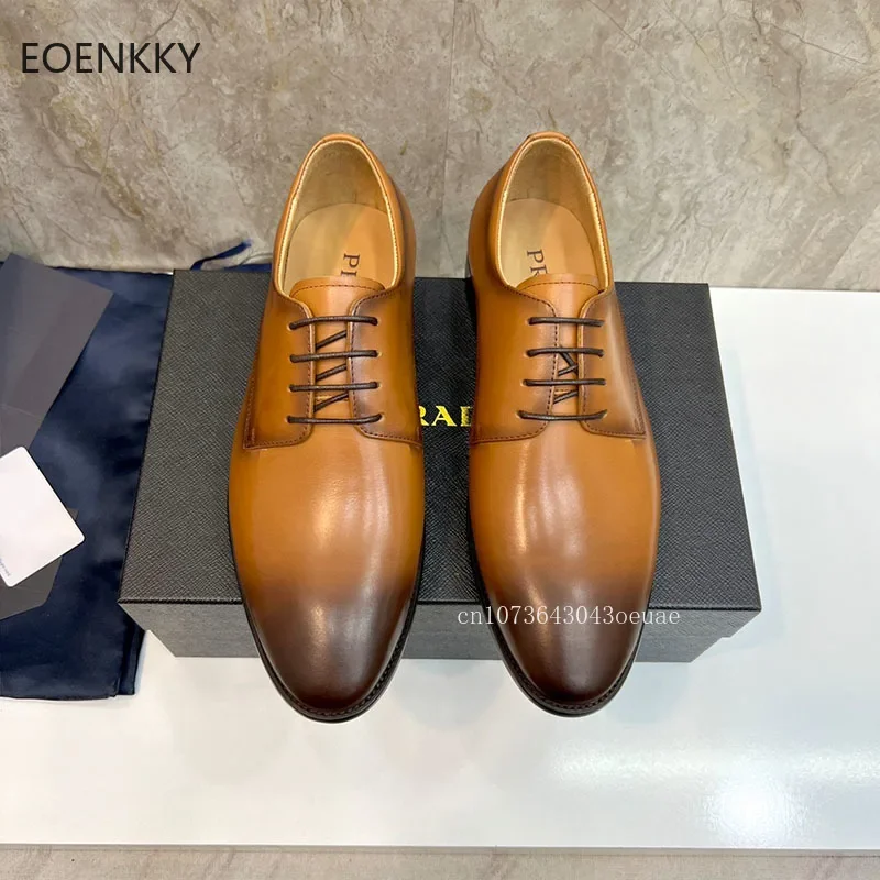 

Высококачественная Мужская обувь EOENKKY, обувь из воловьей кожи с резиновой подошвой, в британском стиле 1:1, мужские Модные кожаные туфли, деловые кожаные туфли