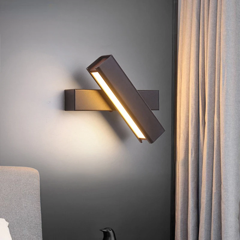 

Full Spectrum Bedroom Bedside Wall Lamp Minimalist Creative Stairs Living Room Study Wall Aisle Light Rotatable Wall Lamp