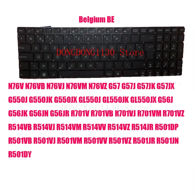 Фото D Клавиатура для ноутбука ASUS N76V N76VB G57 G57J G550J G550JK G56J G56JK R701V R701VB R514VB R514VJ R501DP R501VB BE\CA\FR\US №1