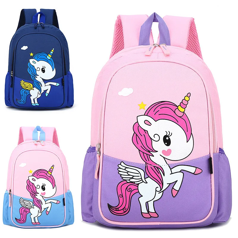 School Backpacks for Girls Cartoon Unicorn Pink Bag Children Nylon Bagpack Kids Satchel Pupil Student Bookbag Girls Boys Mochila
