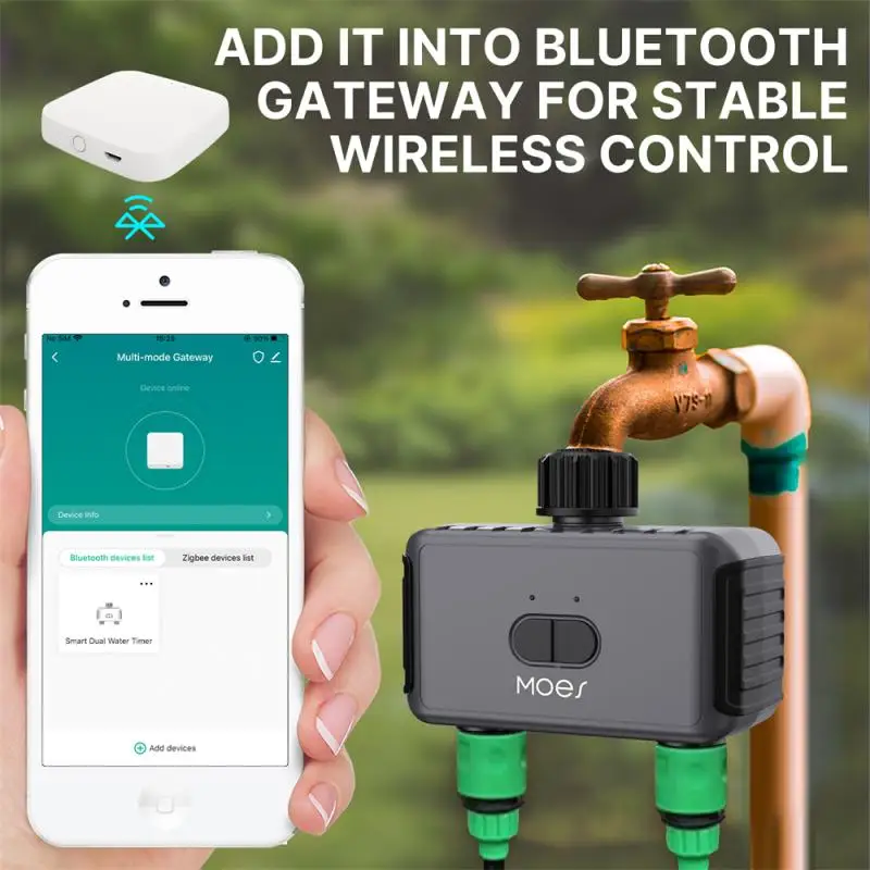 

Dual Wide Spray Range Intelligent Innovative Convenient Smart Water Valve For Garden Irrigation Bluetooth 150g Efficient Doodle