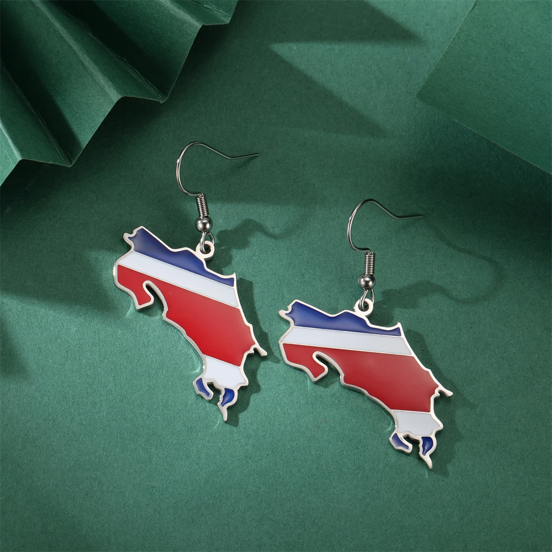 EUEAVAN капельное масло Коста-Рика карта серьги для женщин из нержавеющей стали