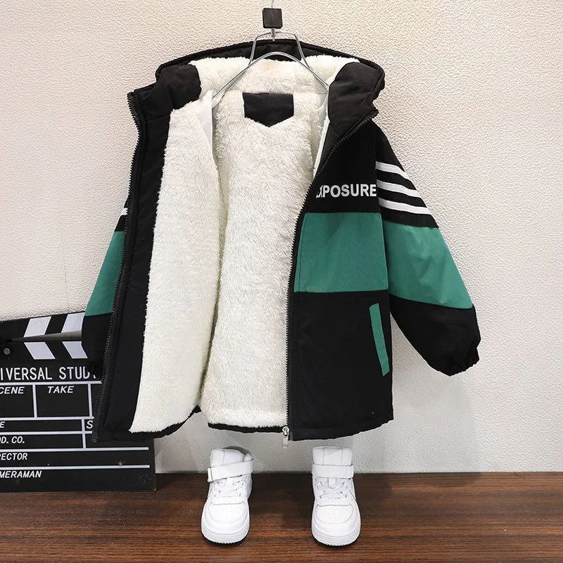

Girls Coat Jacket Outerwear 2022 New Thicken Velvet Winter Autumn Cotton Plus Size Children's Clothing