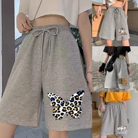 fashion womens shorts harajuku shorts elastic bands fashion leopard series female students casual cropped trousers