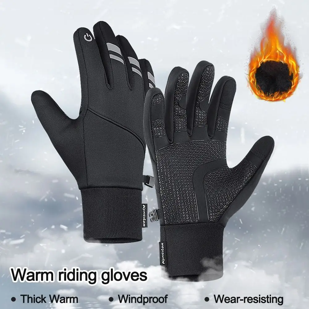 

Мужские ветрозащитные перчатки для активного отдыха с сенсорным экраном, теплые мотоциклетные перчатки с флисовой подкладкой, велосипедны...