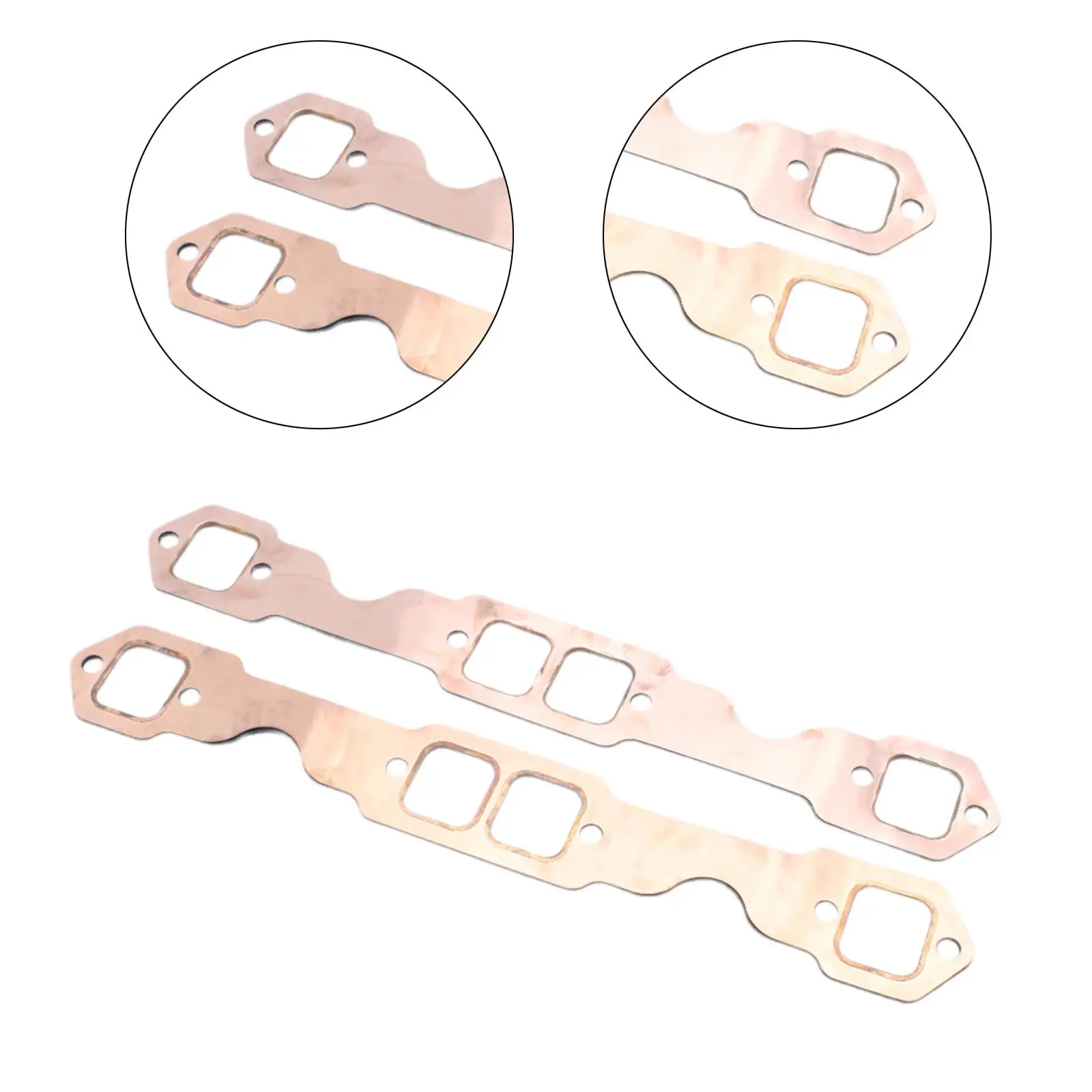 2 медных прокладки выхлопной системы Sbc с квадратным портом для Chevy 400 283