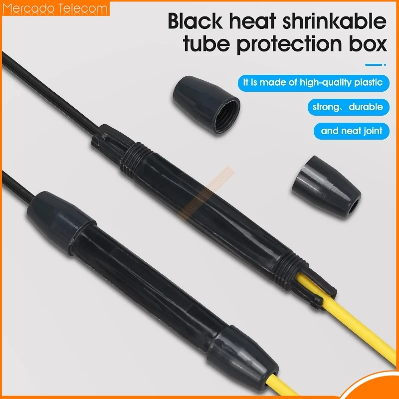 150Pcs Drop cable protection box Optical fiber Protection box small round tube heat shrink tubing to protect fiber splice tray