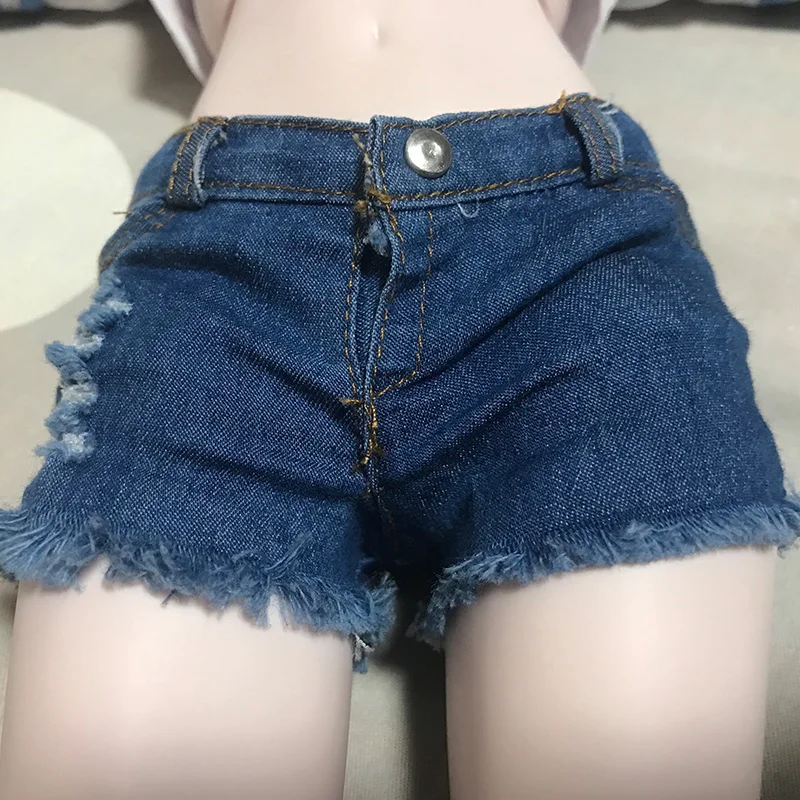 1/6 Scale Blue Edge Grinding Denim Shorts Hot Pants Model for 12in Female Soldier Action Figure Doll Toys