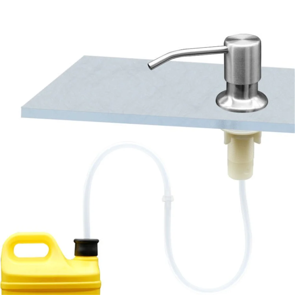 

Stainless Steel Sink Soap Dispenser Pump Head Hand Dish Washing Soap Dispenser for Kitchen Bathroom Black Detergent Dispenser