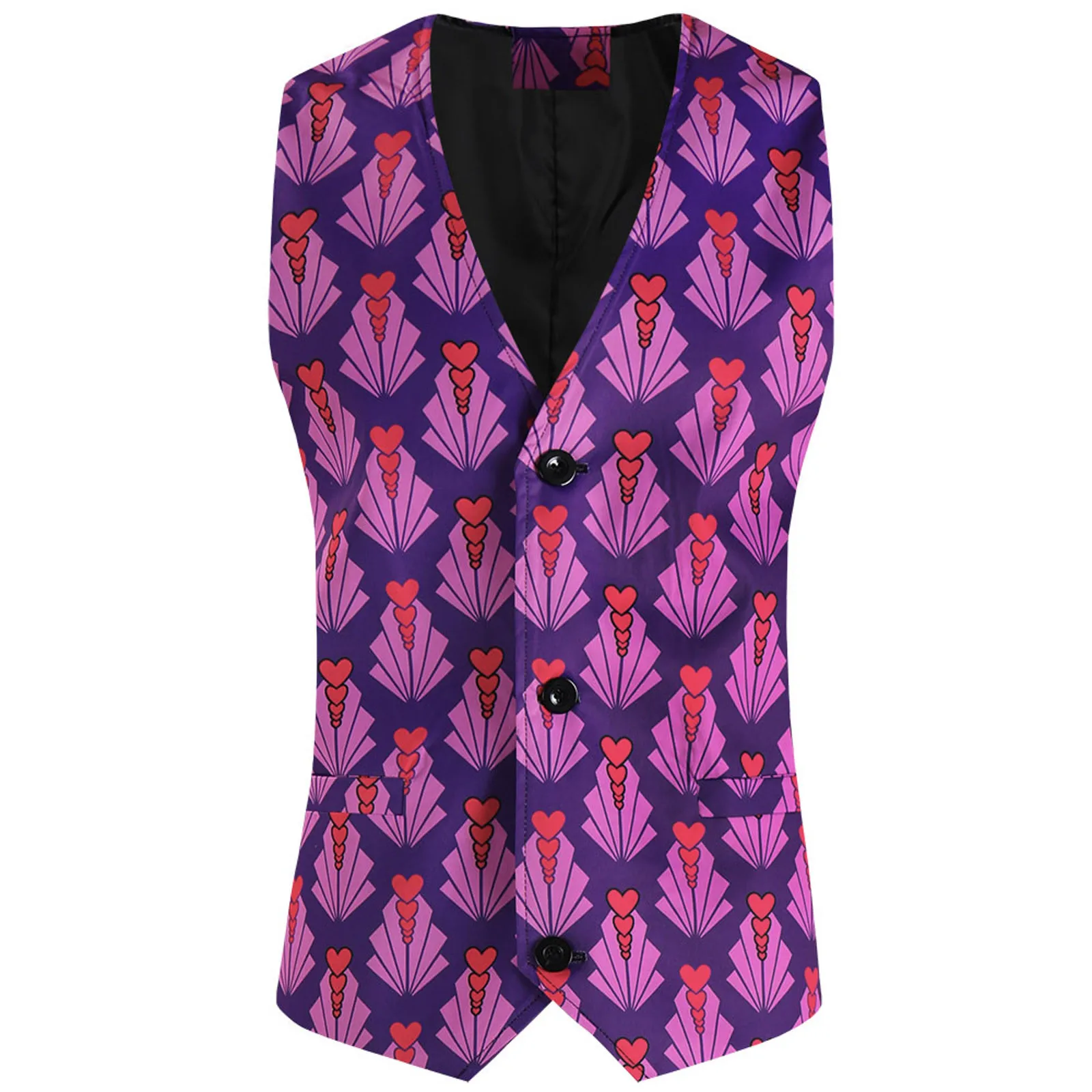 

Мужской повседневный жилет на пуговицах, флисовая куртка без рукавов с 3D цифровой печатью, с V-образным вырезом и карманами, на День святого ...