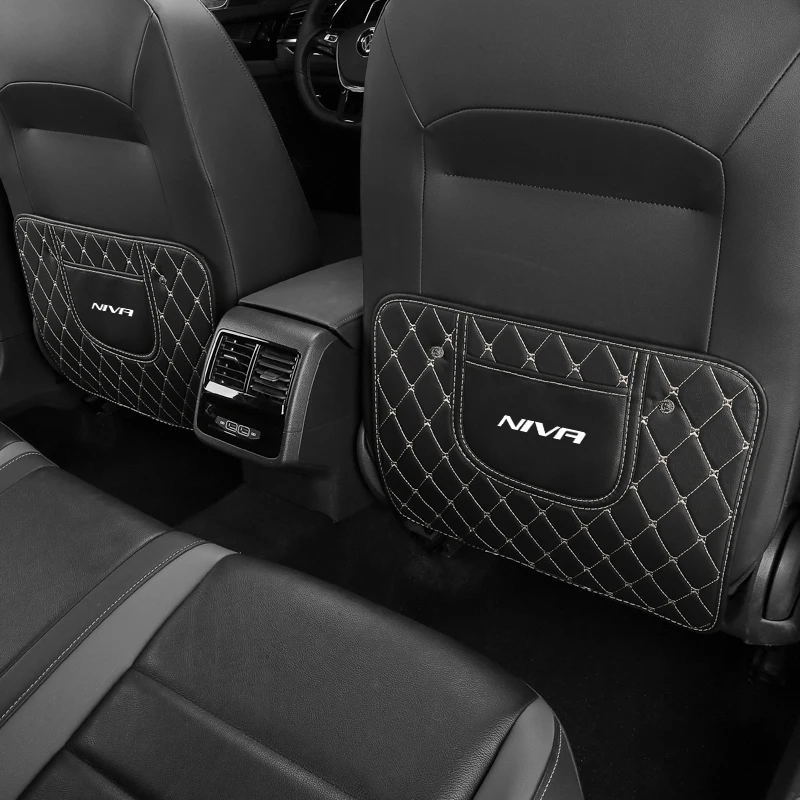 

PU Leather Car Seat Back Cover Protector Anti Kick Pad For Lada Granta Niva Vesta