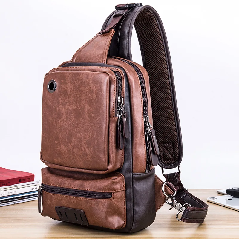 

New fashion trend men's bag casual single shoulder crossbody bag outdoor sports chest bag street large capacity fashion bag