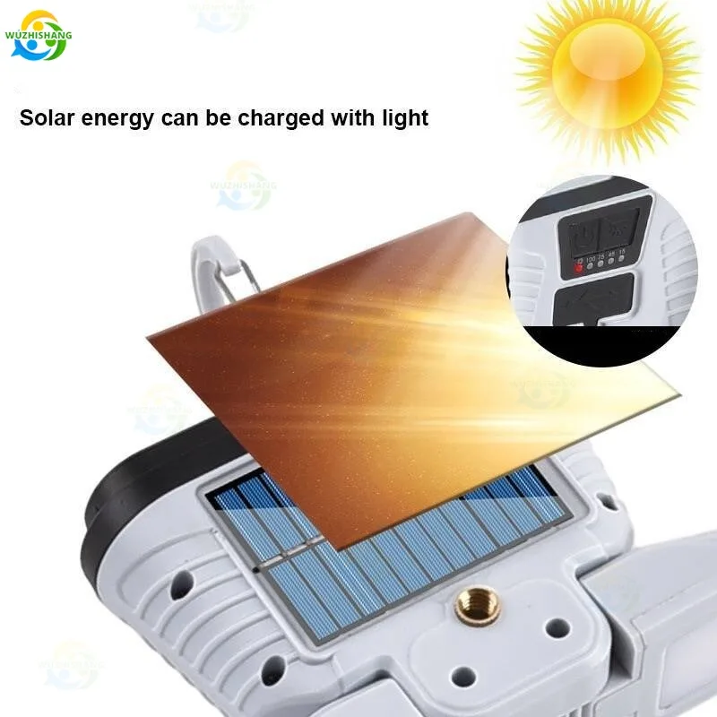 Фонарь Настенный Складной на солнечной батарее с зарядкой от USB 7 режимов