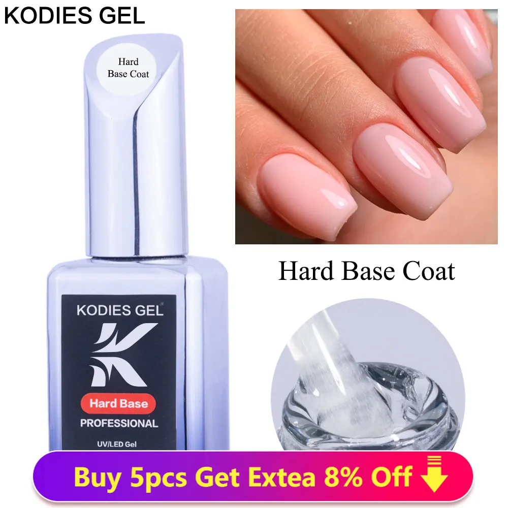Гель KODIES твердый базовый слой УФ-гель для ногтей 15 мл долговечный здоровый