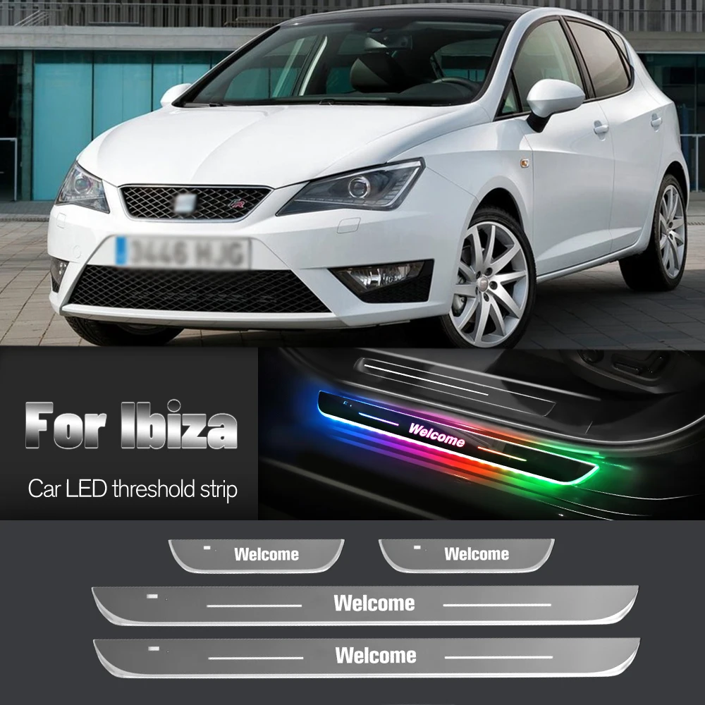Автомобильный порог для Seat Ibiza 6L 6J 6F KJ MK3 MK4 MK5 индивидуальный логотип светодиодный