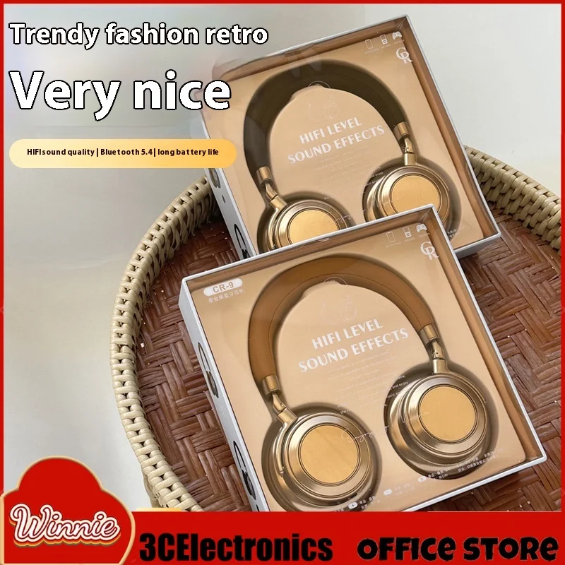 Металлические ретро-наушники с креплением на голову