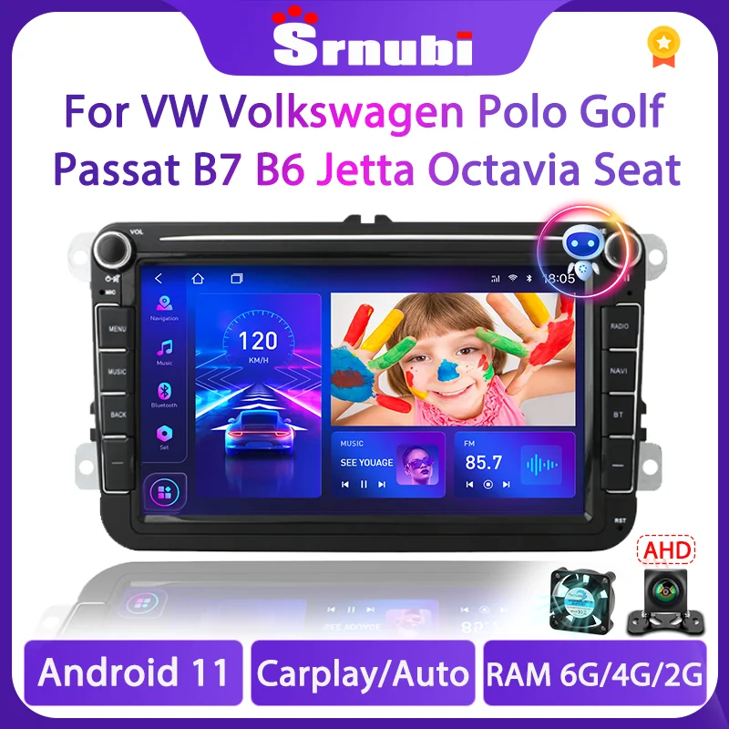 Srnubi 8-дюймовый Android автомобильный радиоприемник для VW Volkswagen Polo Golf Passat B7 B6 рычаг
