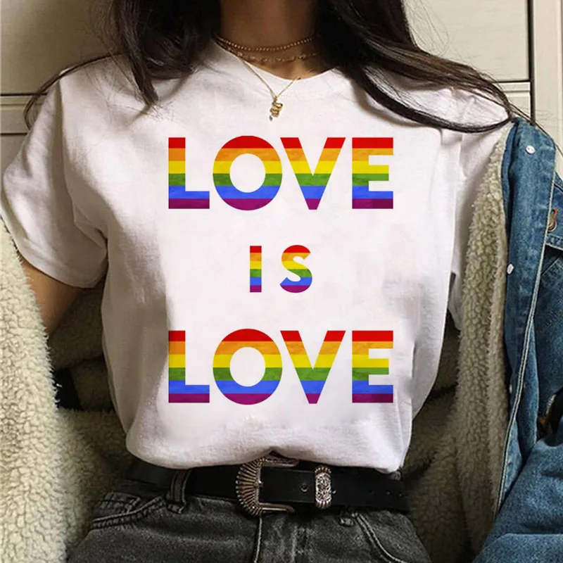 

Colorful Super Diamond Print T Shirt New Fashion Women T Shirt Summer Female Tops Casual Short Sleeve Tees Love Is Love T-shirt