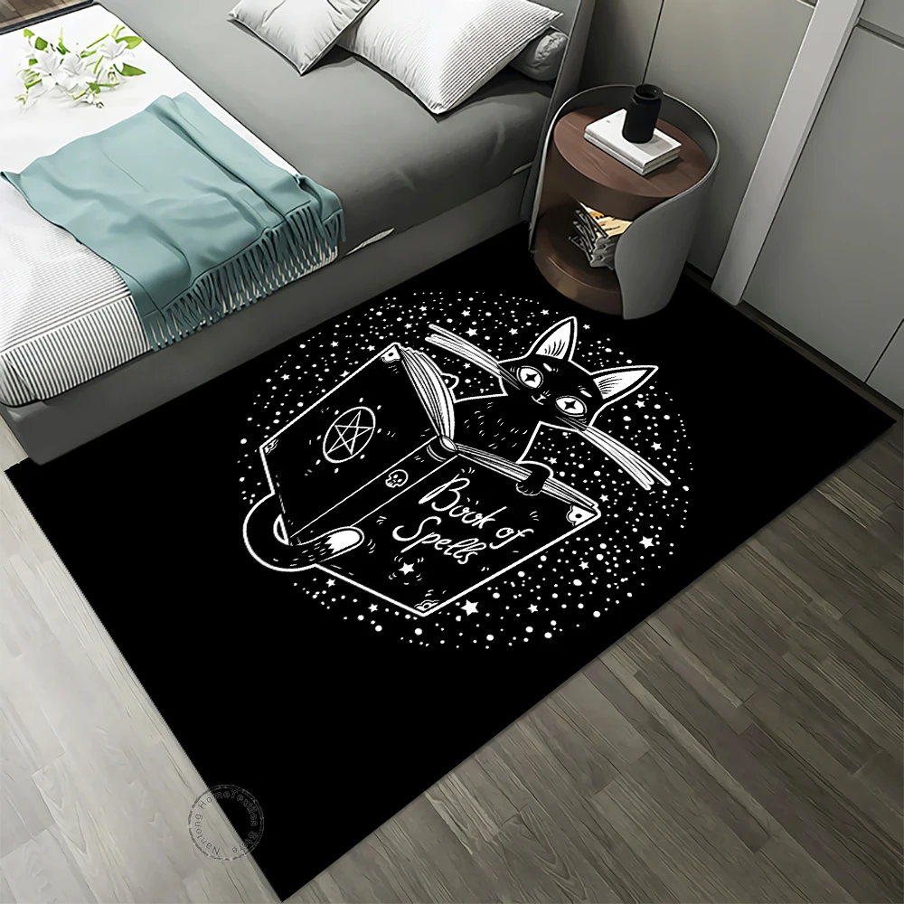 Witchcraft Black Cat Gift HD Printing Area Carpet, Living Room Sofa Decorative Carpet, Anti-skid Mat, Alfombras Direct Shipment