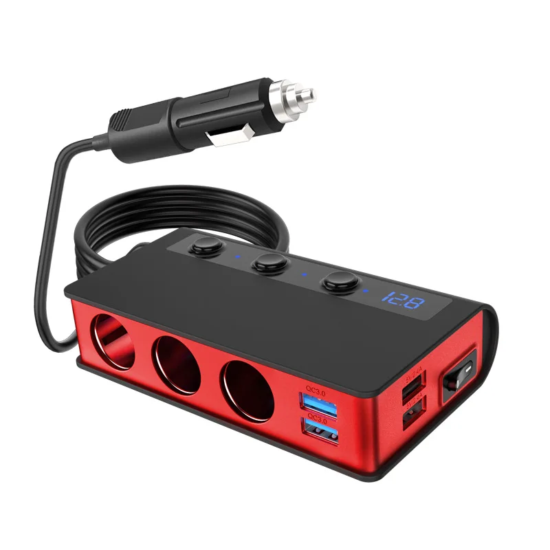 

Разветвитель Прикуривателя CDEN с 4 USB-портами и светодиодным индикатором