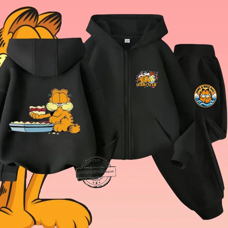 Комплект Детской Одежды С Принтом Гарфилда На Молнии Длинными Рукавами