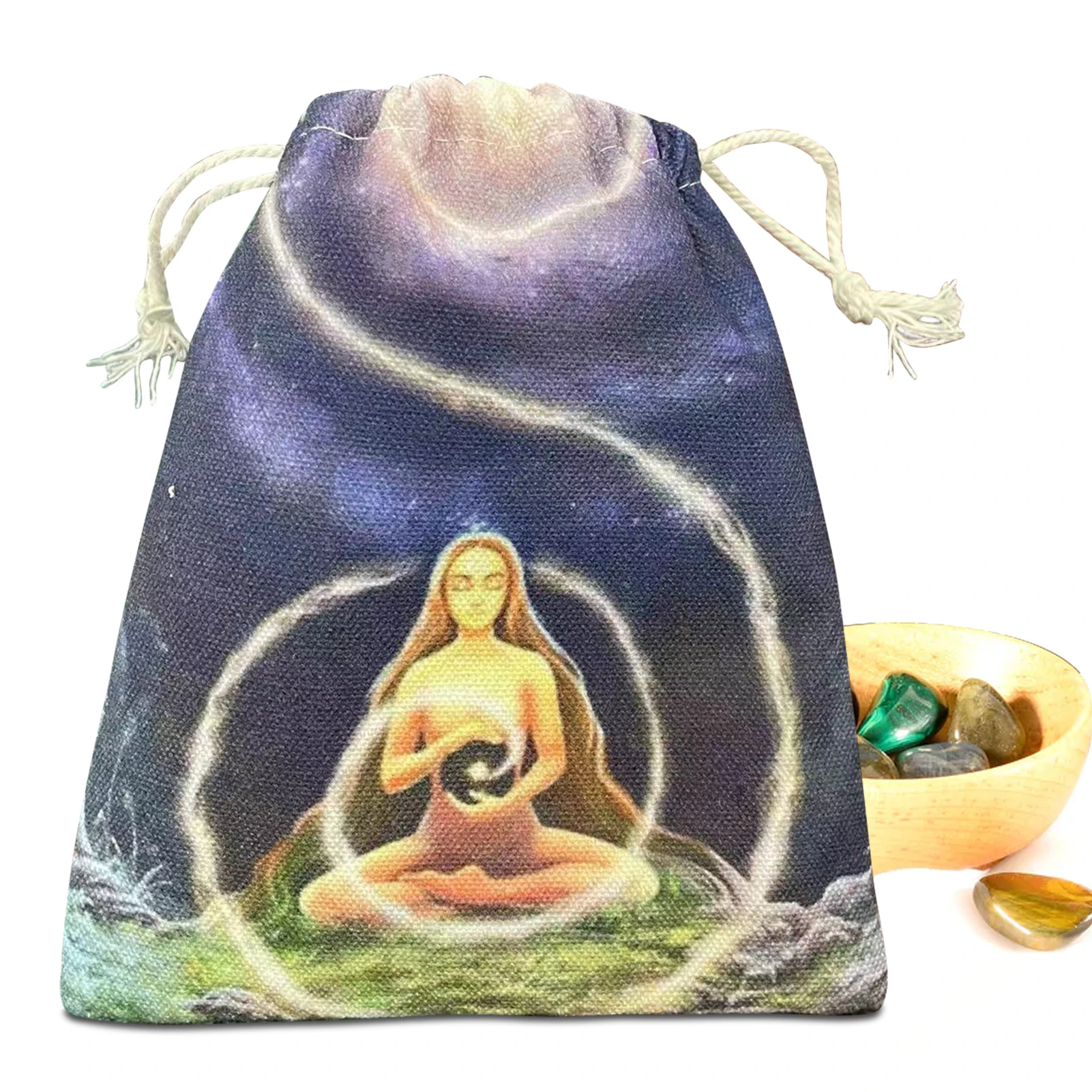 

Drawstring Tarot Card Bag Single Sided Print Drawstring Bag for Tarot Enthusiasts Gifts