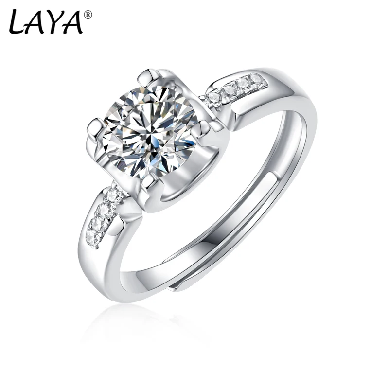 

LAYA S925 Sterling Silver D Color VVS Moissanite Engagement Diamond Proposal Ring For Women Wedding Jewelry 2022 Trend