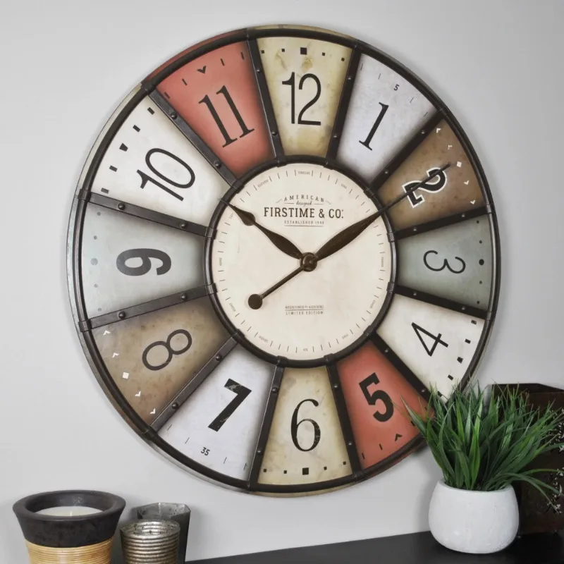 

Multicolor Motif Wall Clock, Farmhouse, Analog, 27 x 2 x 27 in