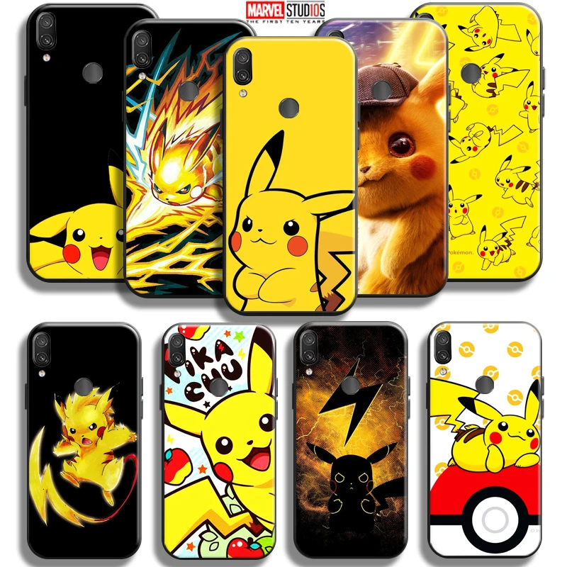 

Anime Pokemon Cute Pikachu For Xiaomi Redmi Note 7 7S Pro For Redmi 7 7A Phone Case Liquid Silicon Soft Silicone Cover Black