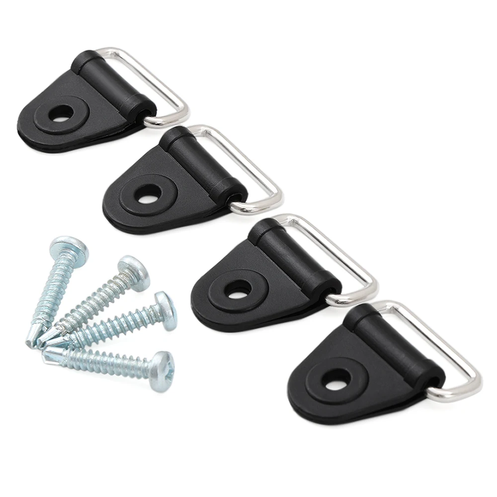 

4Pcs Car Rear Trunk Boot Floor Cargo Net Tie Down Hook Ring Loop Hanging Fixings Trim Panel Retainer Fastener Kit