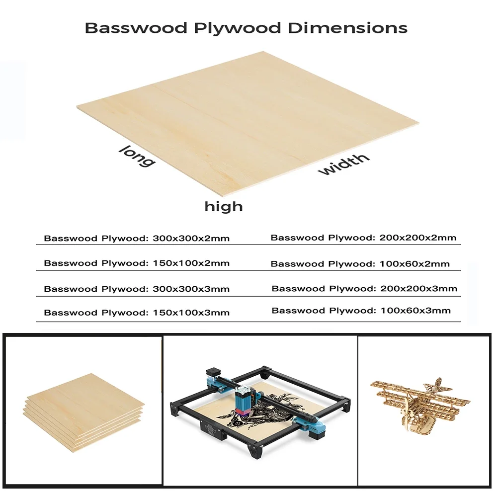 

1/5/10PCS Basswood Craft Board Plywood Sheets Model Toys Building Carving Handicraft Educational DIY Wood Model Materials