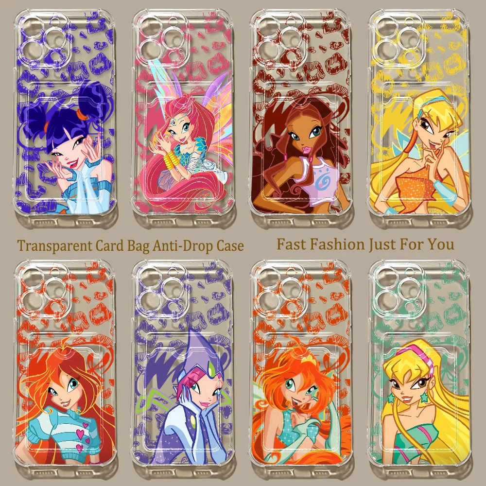 Фото Новый чехол для телефона с картхолдером W-Winx Club для Samsung Galaxy S26 S25 S24 S23 S22 S21 S20 FE Edge Plus Ultra M33 M53 M54 5G №1