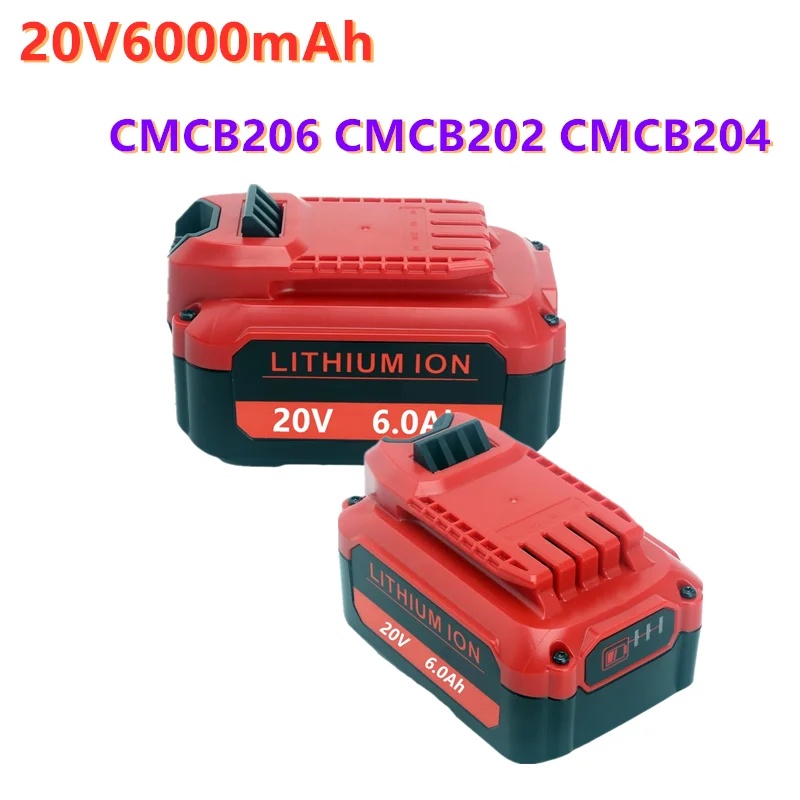 

20V 6000mAh Electric Drill Lithium Battery Batteries for Craftsman CMCB206 CMCB202 CMCB204 (Only for V20 Series)