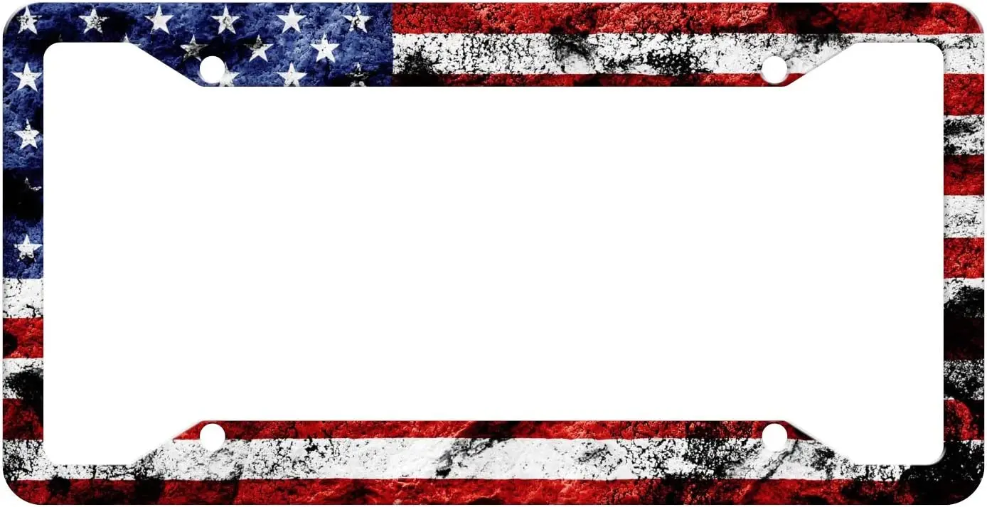 

Patriotic USA License Plate Frame Aluminum License Plate Cover American Flag License Plate Veteran Patriot License Plate Frame