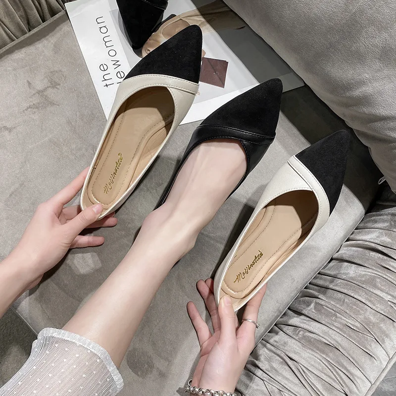 

Big Size 43 44 Slip on Pointed Toe Flats Women Shoes Ballerina Shallow Mouth Female Casual Single Shoes Zapatos De Mujer