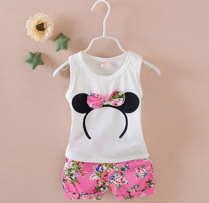 Лето 2020 одежда для маленьких мальчиков и девочек жилет шорты с мультяшным котом 2