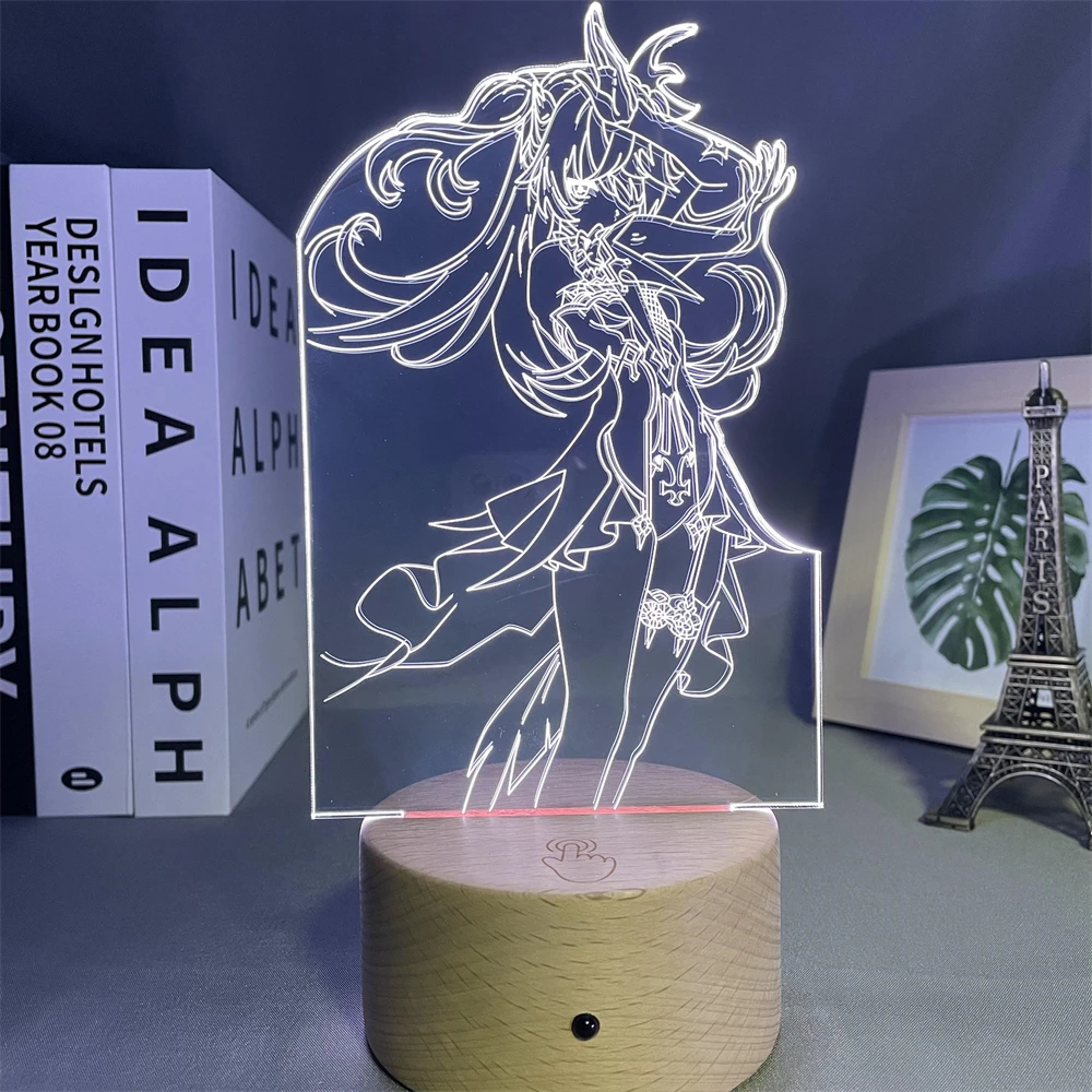 

3d Led Night Light Genshin Impact Fischl Acrylic Led Lamp Game