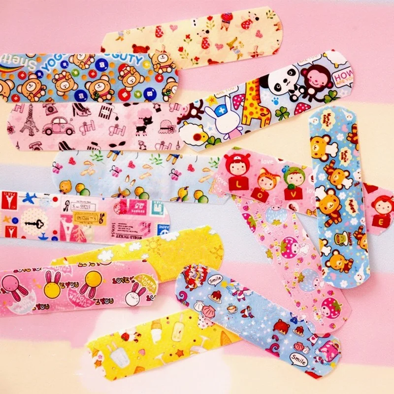 

100pcs/set Cartoon Band Aid Wound Patch Kawaii Animal Prints Medical Strips for Children Kids Wound Plaster Adhesive Bandages