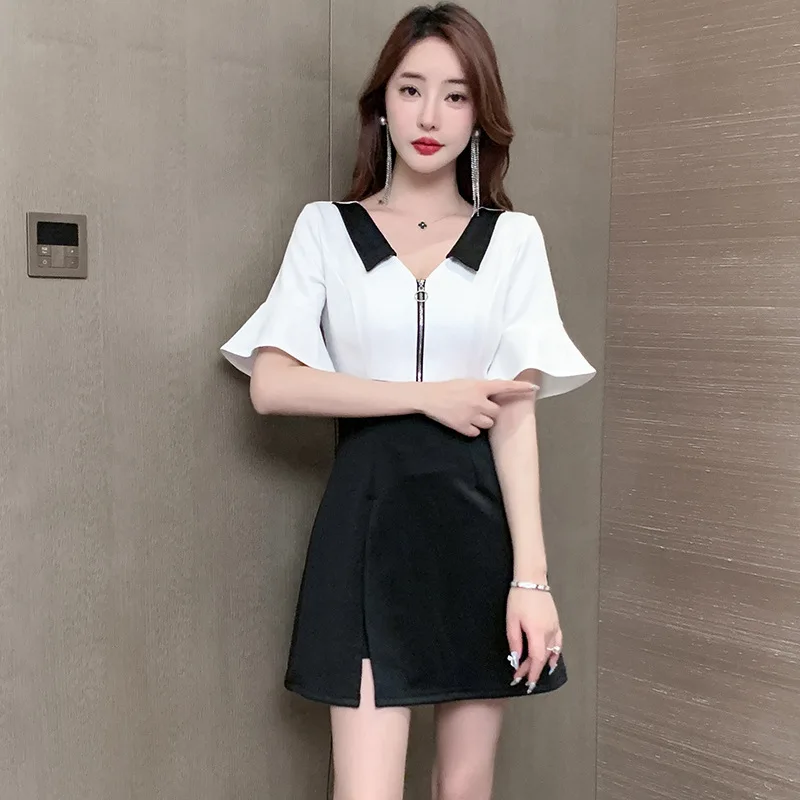 Женская рабочая одежда рубашка костюм с короткой юбкой для отеля официанта