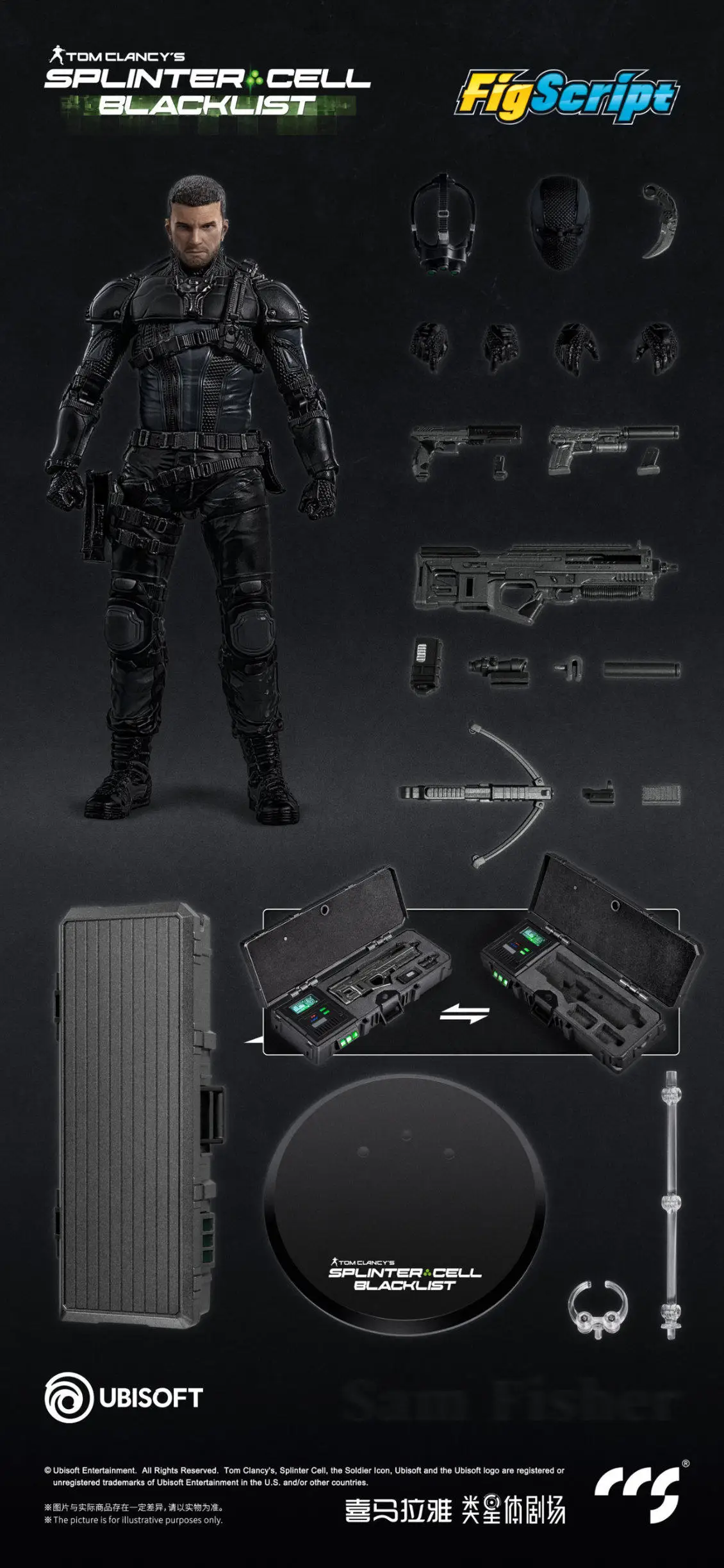 Фото В наличии: Коллекционная фигурка CCSTOYS 1/12 FigScript Tom Clancy's Splinter Cell 6 Сэм Фишер №1